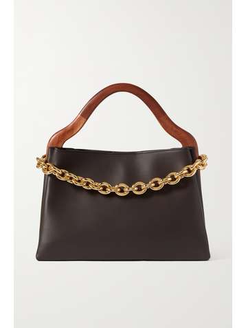 BOTTEGA VENETA Wood small chain-embellished leather tote