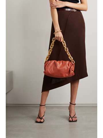 BOTTEGA VENETA The Chain Pouch gathered leather clutch