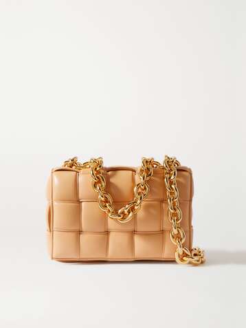 BOTTEGA VENETA Sac porté épaule en cuir intrecciato matelassé à chaîne Cassette