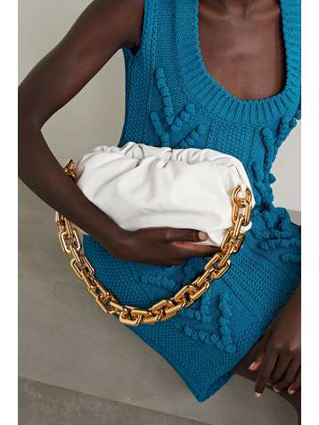 BOTTEGA VENETA Pochette en cuir à fronces The Chain Pouch