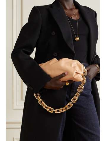 BOTTEGA VENETA Pochette en cuir à fronces The Chain Pouch