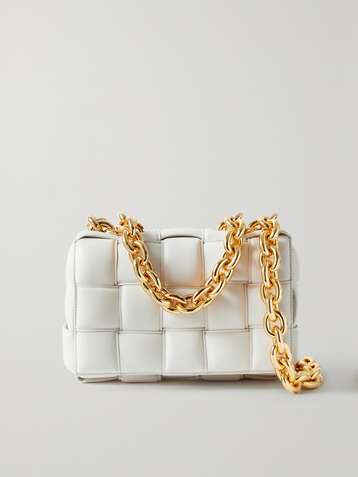 BOTTEGA VENETA Cassette chain-embellished padded intrecciato leather shoulder bag