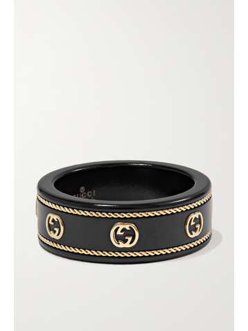 GUCCI Icon 18-karat gold and crystal ring