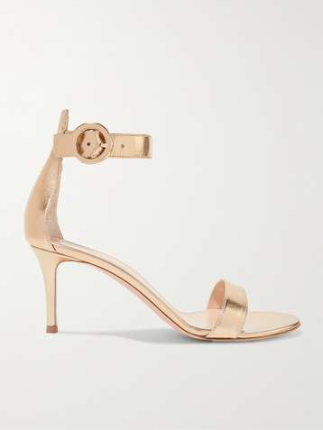 GIANVITO ROSSI Portofino 70 metallic leather sandals