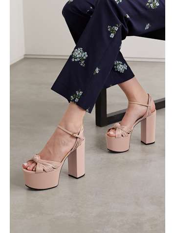 GUCCI Crawford knotted leather platform sandals