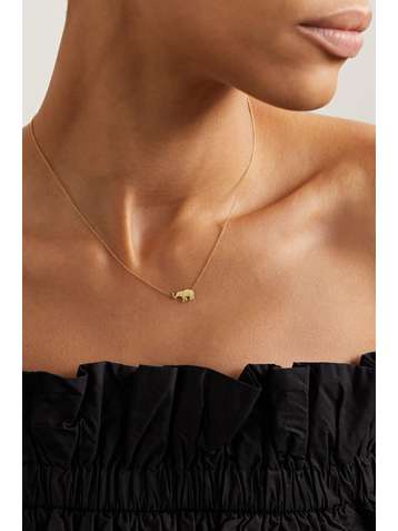 JENNIFER MEYER Mini Elephant 18-karat gold diamond necklace