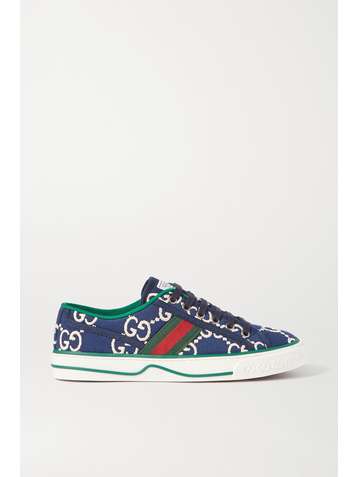 GUCCI Tennis 1977 logo-embroidered canvas sneakers