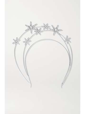 JENNIFER BEHR Ellerie crystal-embellished silver-tone headband
