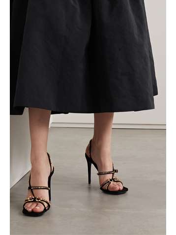 GUCCI Carmen crystal-embellished suede sandals