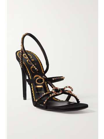 GUCCI Carmen crystal-embellished suede sandals