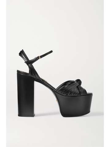 GUCCI Crawford knotted leather platform sandals