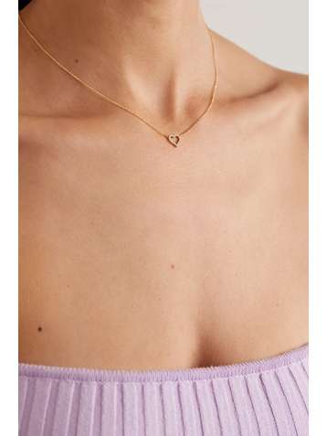 JENNIFER MEYER Small Open Heart Kette aus 18 Karat Gold mit Diamanten