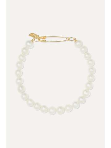 LOREN STEWART 14-karat gold pearl bracelet