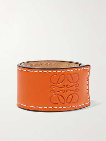 LOEWE Logo-embossed leather bracelet