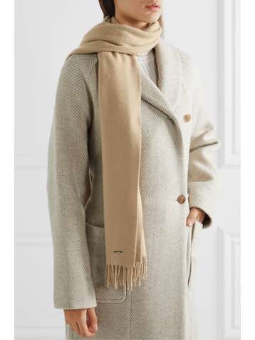 LORO PIANA Fringed cashmere scarf