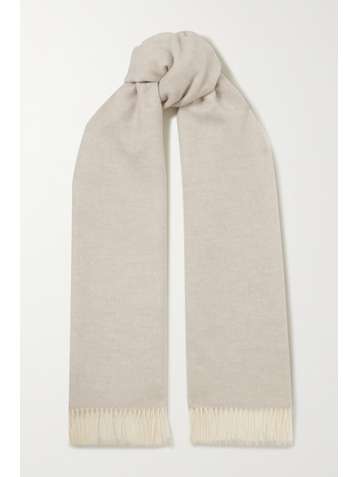 LORO PIANA Fringed cashmere scarf