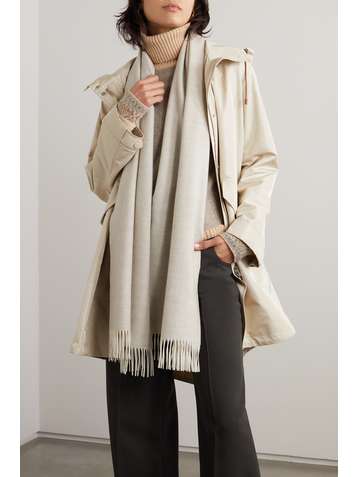 LORO PIANA Fringed cashmere scarf
