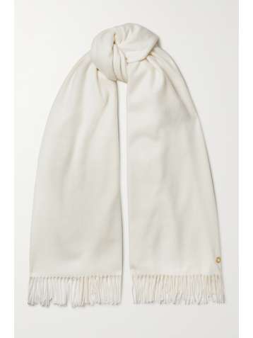 LORO PIANA Fringed cashmere scarf