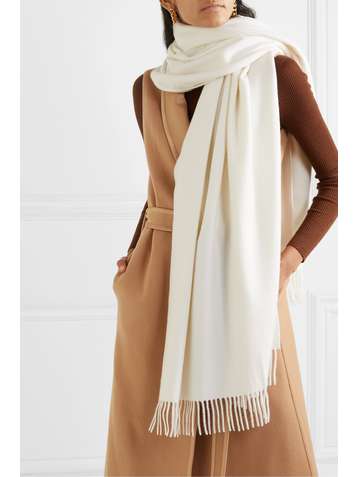 LORO PIANA Fringed cashmere scarf