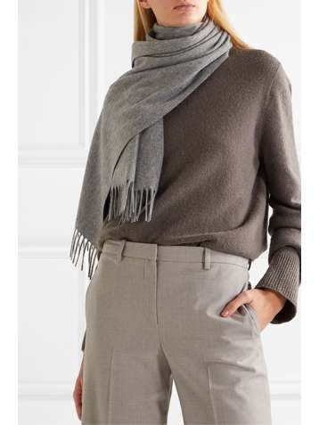 LORO PIANA Sciarpa fringed cashmere scarf