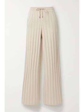 LORO PIANA Paddington ribbed cashmere track pants