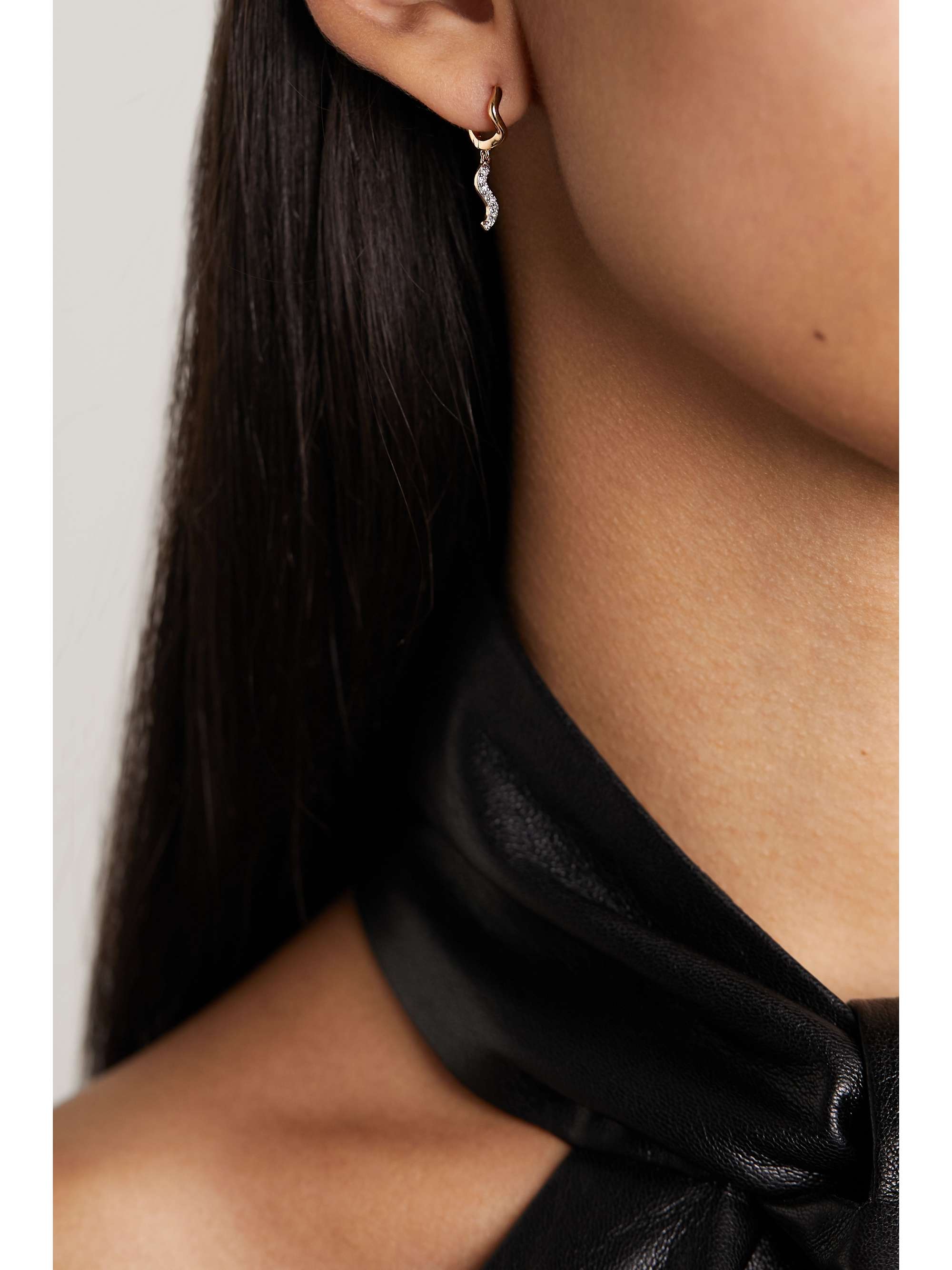 MARIA BLACK Kismet Huggie gold diamond earring