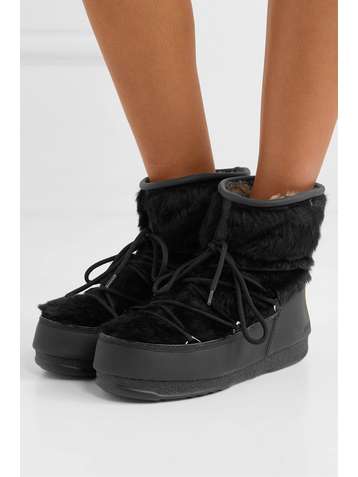 MOON BOOT Monaco rubber and faux fur snow boots