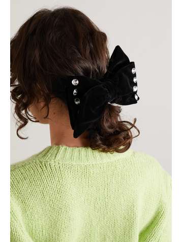 MIU MIU Crystal-embellished velvet hair clip