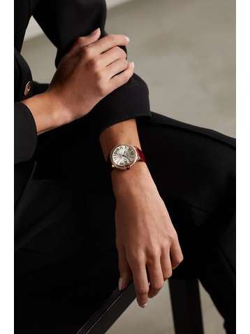 CARTIER Ballon Bleu de Cartier Automatic 36mm 18-karat rose gold, alligator and diamond watch