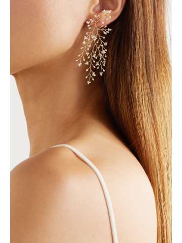 14 / Quatorze Baby's Breath gold-plated pearl earrings