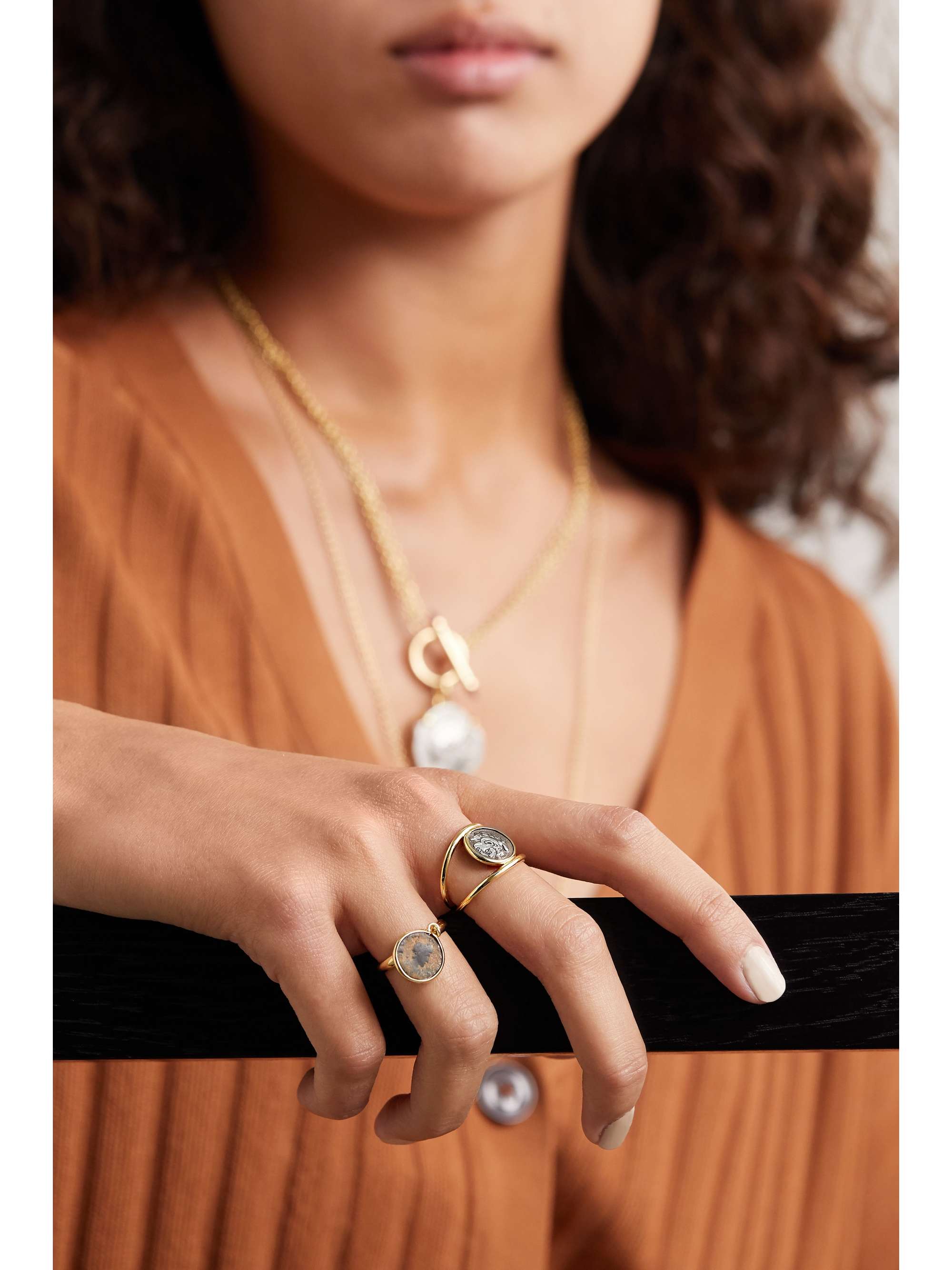 DUBINI Alexander the Great 18-karat gold and sterling silver ring