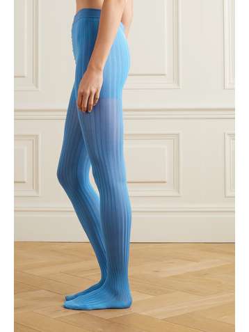 PRADA Ribbed stretch-silk tights