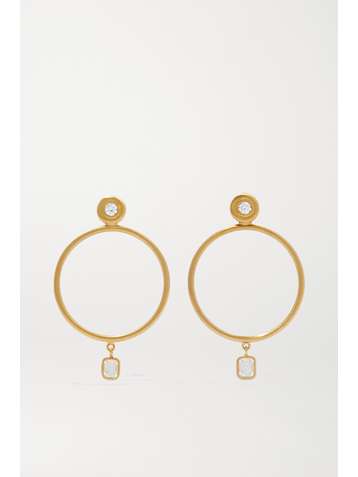 OCTAVIA ELIZABETH + NET SUSTAIN Sanded 18-karat gold diamond hoop earrings