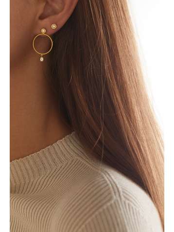 OCTAVIA ELIZABETH + NET SUSTAIN Sanded 18-karat gold diamond hoop earrings