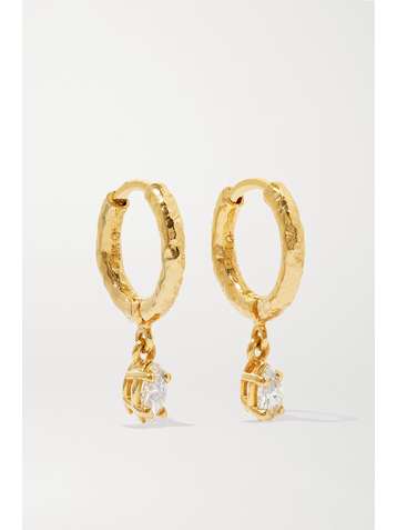OCTAVIA ELIZABETH + NET SUSTAIN Micro Gabby 18-karat recycled gold diamond hoop earrings