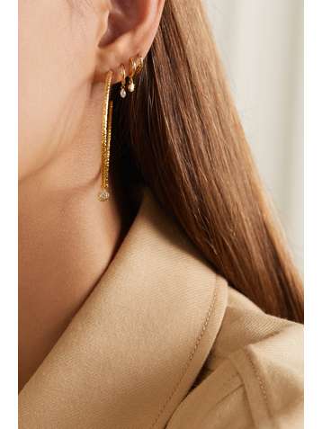OCTAVIA ELIZABETH + NET SUSTAIN Micro Gabby 18-karat recycled gold diamond hoop earrings