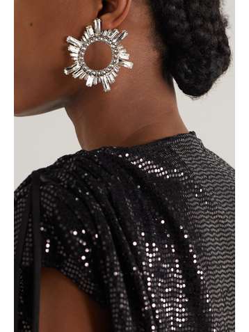 AMINA MUADDI Begum silver-tone crystal earrings