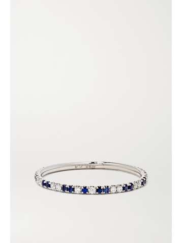 ILEANA MAKRI Thread Stripes 18-karat white gold, sapphire and diamond ring