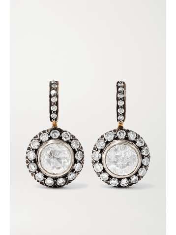 AMRAPALI 18-karat gold and sterling silver diamond earrings