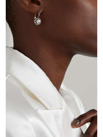 AMRAPALI 18-karat gold and sterling silver diamond earrings