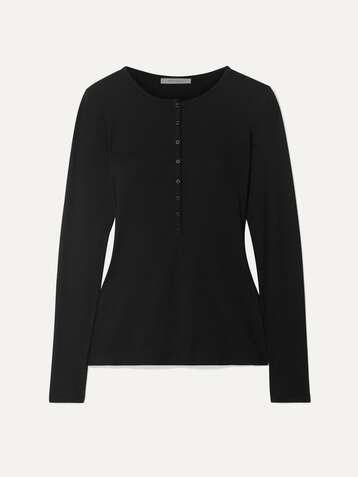 NINETY PERCENT + NET SUSTAIN ribbed organic cotton-blend jersey top