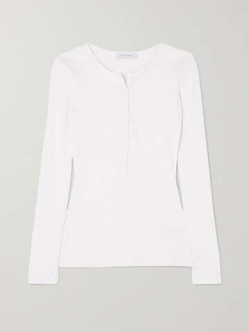 NINETY PERCENT + NET SUSTAIN ribbed organic cotton-blend jersey top