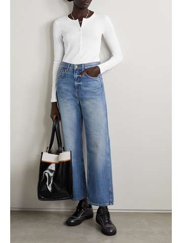 NINETY PERCENT + NET SUSTAIN ribbed organic cotton-blend jersey top