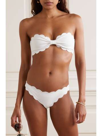 MARYSIA Antibes scalloped bandeau bikini top