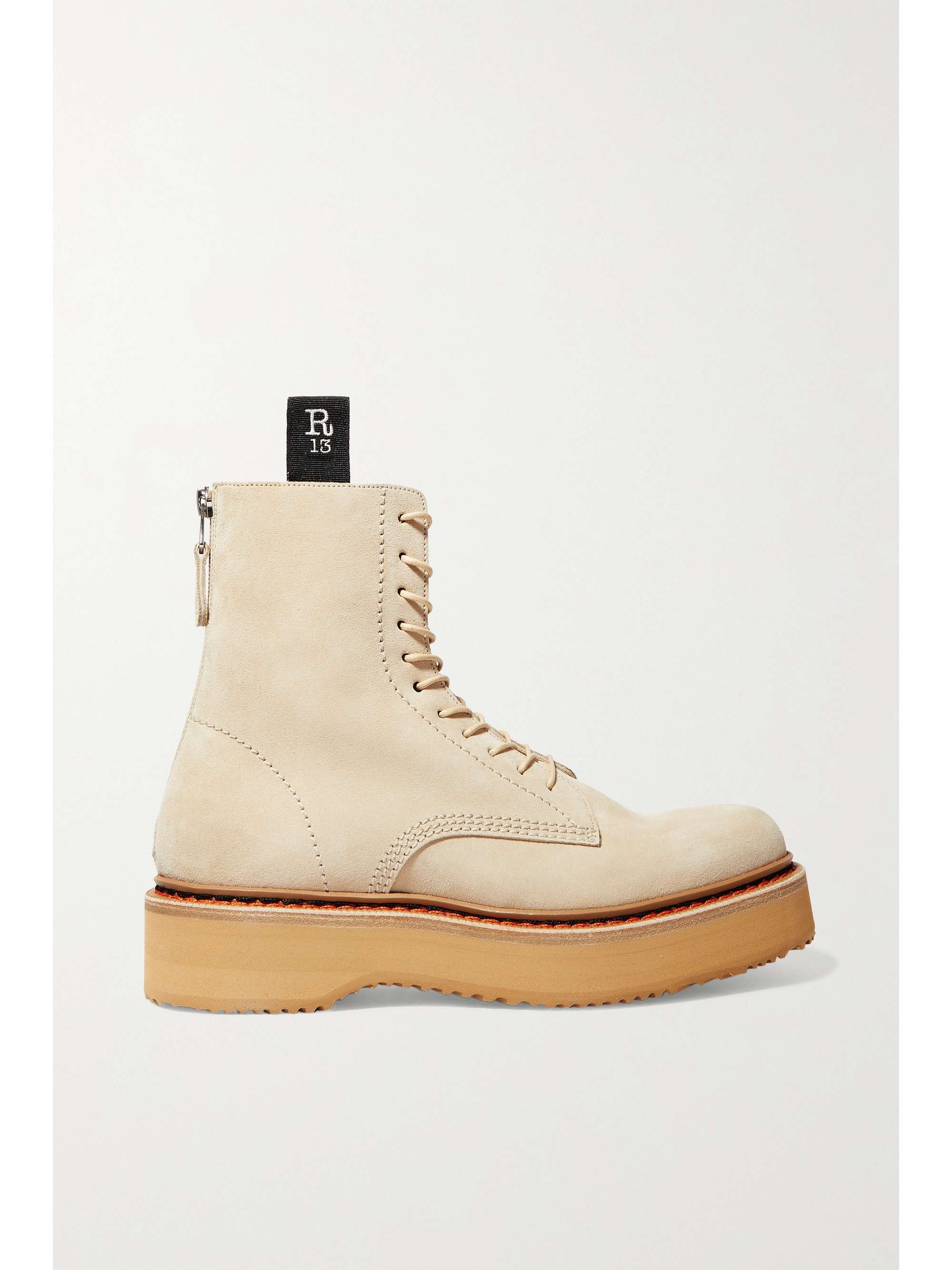 beige suede platform sneakers