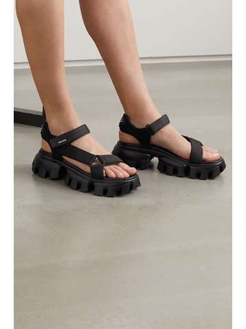 PRADA Thunder rubber-trimmed canvas sandals