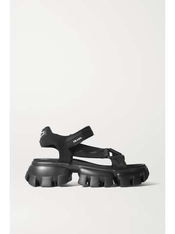 PRADA Thunder rubber-trimmed canvas sandals