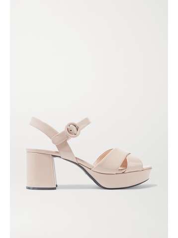 PRADA 65 patent-leather platform sandals
