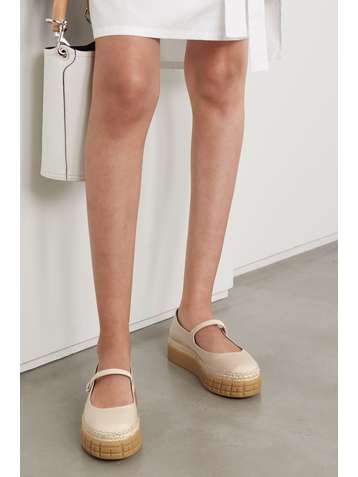 PRADA Gabardine platform espadrilles