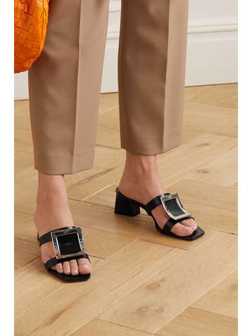 ROGER VIVIER Bikiviv' embellished leather mules
